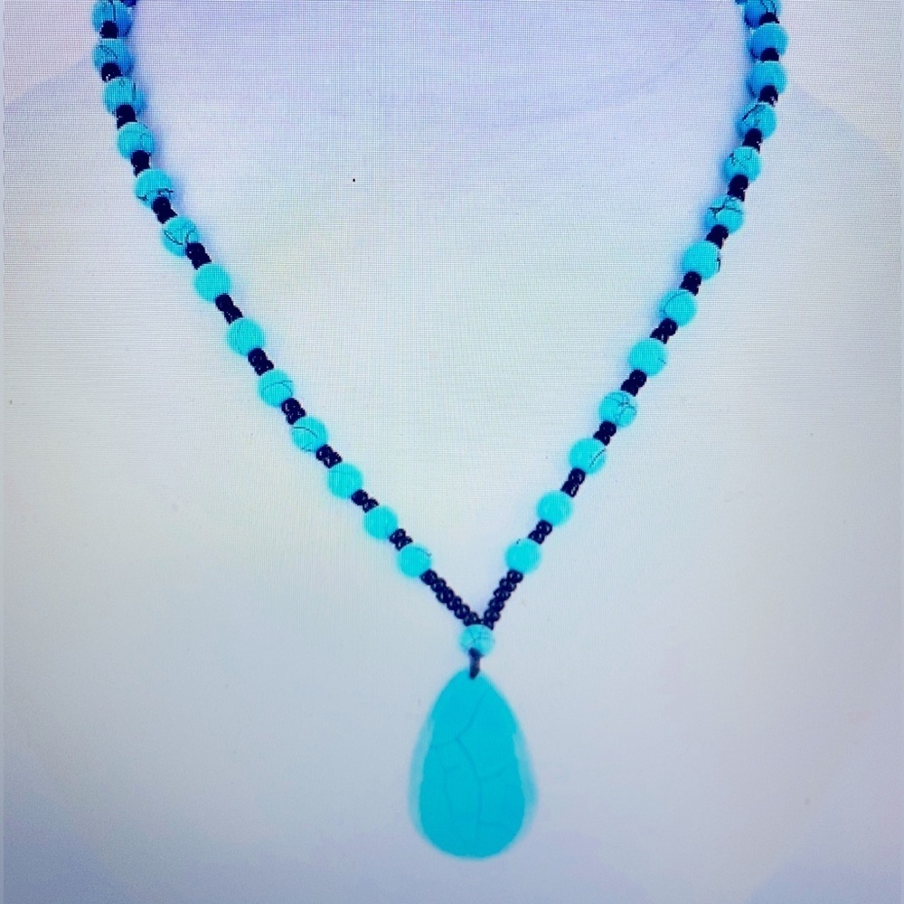 Genuine Turquoise & Bead Necklace NWT